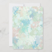 Invitation Anniversaire Abstraite Mint Blue Watercolor Splash (Dos)