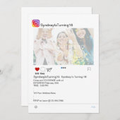 INVITATION ANNIVERSAIRE ADO, FÊTE ADO, (Devant / Derrière)