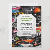 Invitation Anniversaire adolescent graffiti skate (Dos)