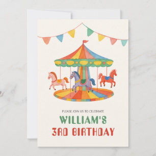 Invitation Anniversaire adorable du carrousel