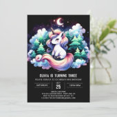 Invitation Anniversaire adorable du cheval enchanté (Debout devant)