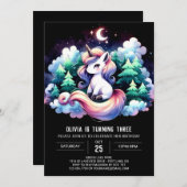 Invitation Anniversaire adorable du cheval enchanté (Devant / Derrière)