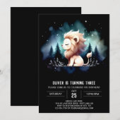 Invitation Anniversaire adorable du lion (Devant / Derrière)