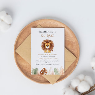 Invitation Anniversaire adorable lion moelleux de la pampa