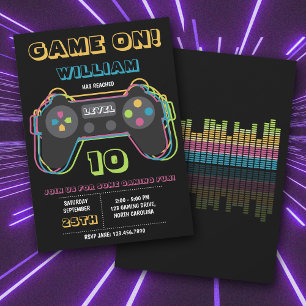 Invitation Anniversaire Ados Jeux Vidéo Rétro