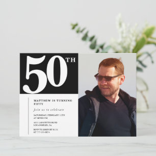 Invitation anniversaire adulte 50 ans Chic Photo