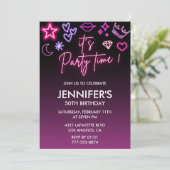 Invitation Anniversaire adulte 50e anniversaire Parties scint (Debout devant)