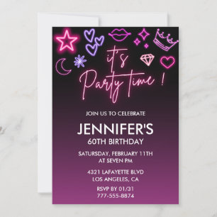 Invitation Anniversaire adulte 60 ans Anniversaire Paillettes