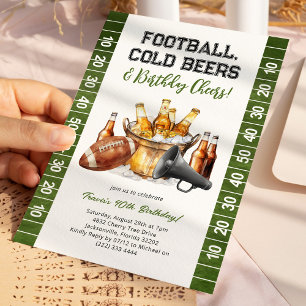 Invitation Anniversaire Adulte Football Américain & Bières