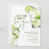 Invitation Anniversaire Adulte Gin Élégant (Devant)