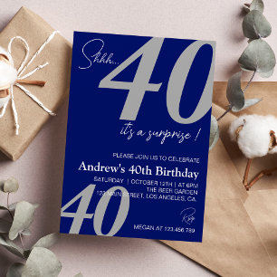 Invitation Anniversaire adulte minimaliste moderne