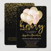 Invitation Anniversaire adulte moderne Blush Rose Or (Devant / Derrière)