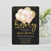 Invitation Anniversaire adulte moderne Blush Rose Or (Debout devant)