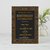 Invitation Anniversaire Africaine Gold Kente (Debout devant)