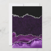 Invitation Anniversaire Agate Pailletée Violet et Argent (Dos)