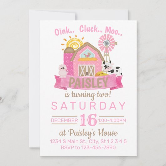 Invitation Anniversaire agricole (Devant)