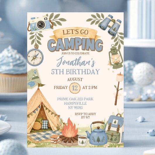Invitation Anniversaire Allons camper