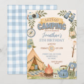 Invitation Anniversaire Allons camper (Devant / Derrière)