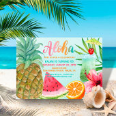Invitation Anniversaire Aloha Tropical Luau d'été à l'ananas