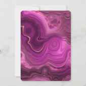 Invitation Anniversaire Améthyste Pourpre Et Or Abstrait Agat (Dos)