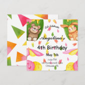 Invitation Anniversaire Amis de Crème Glacée (Devant / Derrière)