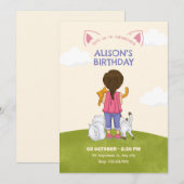 Invitation anniversaire Amoureux des chats (Devant / Derrière)