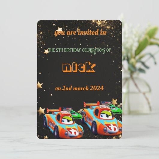 Invitation anniversaire amusant (Debout devant)