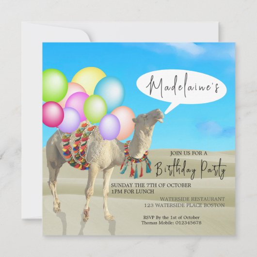 Invitation Anniversaire Amusant Adulte Moderne Ballons coloré (Dos)