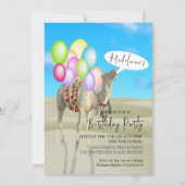 Invitation Anniversaire Amusement Désert Camel Ballons coloré (Dos)