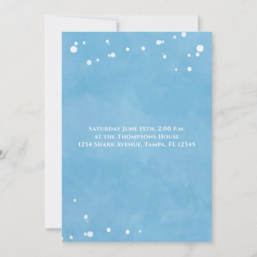 Invitation Anniversaire Amusement Whimsical Ocean Natation Re (Dos)