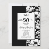 Invitation Anniversaire Anémonique Noir (Devant)