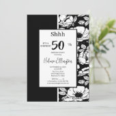 Invitation Anniversaire Anémonique Noir (Debout devant)