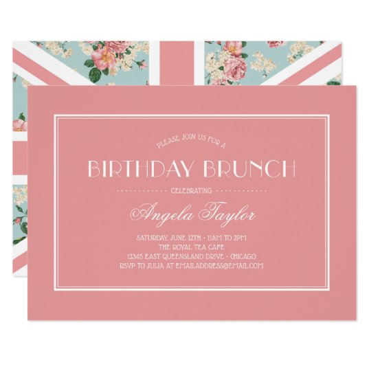 Invitation Anniversaire Anglais D Union Jack De Roses Zazzle Be