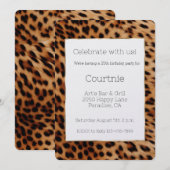 Invitation Anniversaire animal chic Leopard (Devant / Derrière)