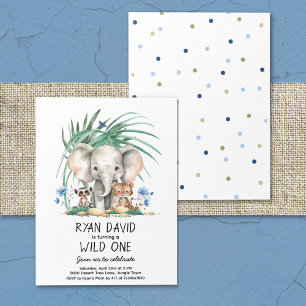 Invitation Anniversaire animal sauvage d'une Jungle