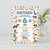 Invitation Anniversaire Animaux Chien toutou Fête (Debout devant)