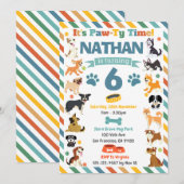 Invitation Anniversaire Animaux Chien toutou Fête (Devant / Derrière)