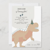 Invitation Anniversaire Animaux Fête Préhistorique Bohème Din (Devant)