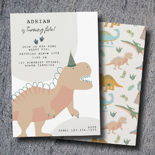 Invitation Anniversaire Animaux Fête Préhistorique Bohème Din