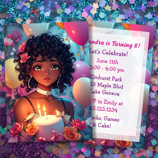 Invitation Anniversaire Anime Fille Personnalisée