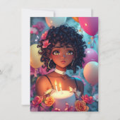 Invitation Anniversaire Anime Fille Personnalisée (Devant)