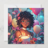 Invitation Anniversaire Anime Fille Personnalisée (Devant)