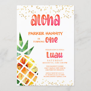 Invitation Anniversaire Anniversaire Aloha Luau