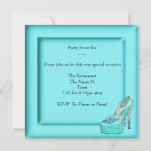 Invitation Anniversaire Aqua Turquoise Blue Turquoise Martini (Dos)