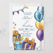 Invitation Anniversaire aquarelle (Devant)