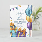 Invitation Anniversaire aquarelle (Debout devant)