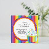 Invitation Anniversaire arc-en-ciel (Debout devant)