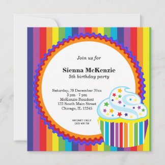 Invitation Anniversaire arc-en-ciel