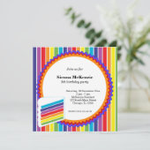 Invitation Anniversaire arc-en-ciel (Debout devant)