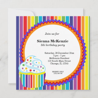Invitation Anniversaire arc-en-ciel